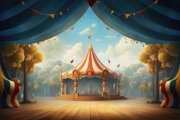 Cute Circus Scene Background