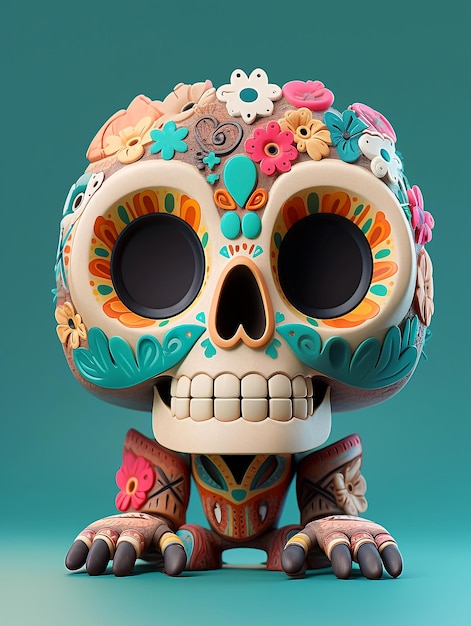 Cute Clay Skull for Cinco De Mayo Festival