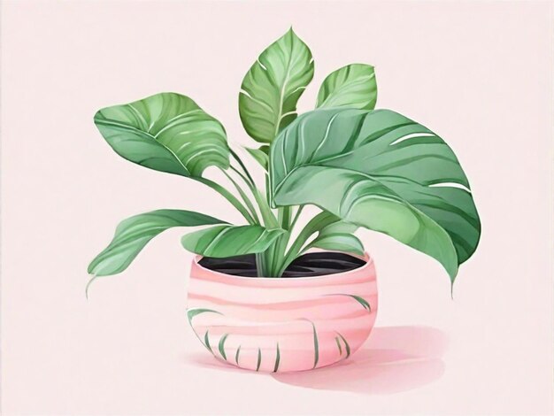 cute of Cleo the Calathea in a animation pot