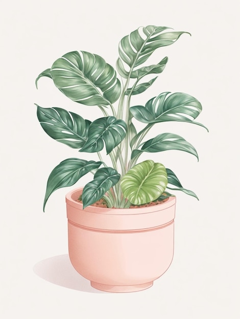 cute of Cleo the Calathea in a animation pot