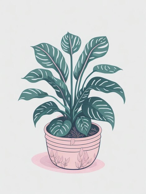 Photo cute of cleo the calathea in a animation pot