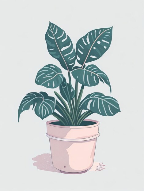 cute of Cleo the Calathea in a animation pot