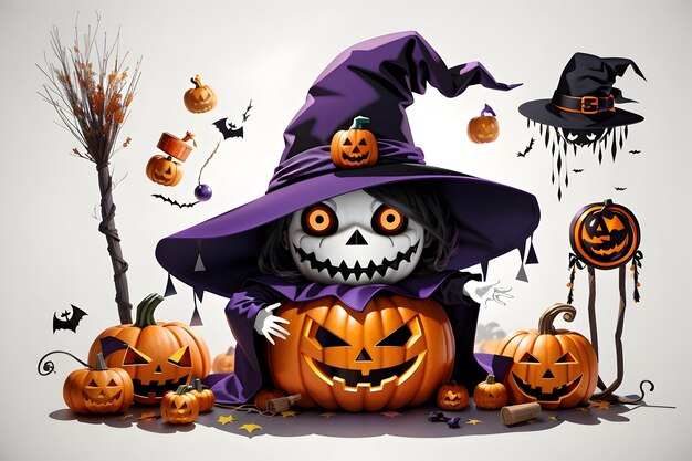 Cute clipart halloween blackghoulish witch pumpkin