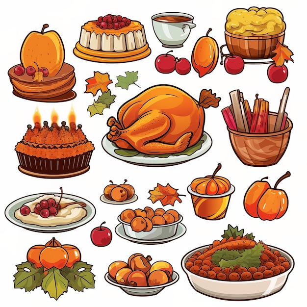 cute clipart thanksgiving day collection