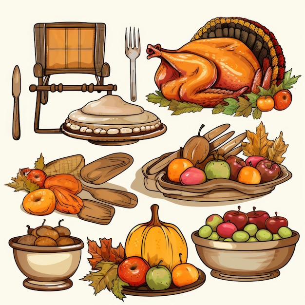 cute clipart thanksgiving day collection