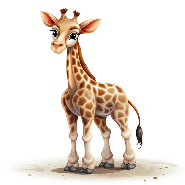 Cute Closeup of a Funny Giraffe on a white background