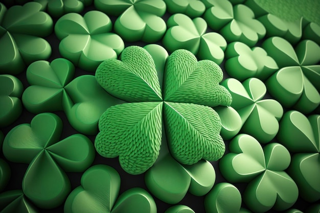 Cute clover leaf pattern background St Patrick day concept