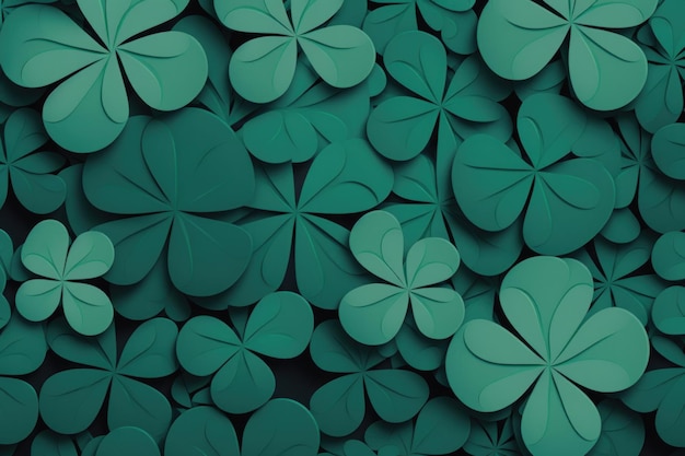 Cute clover leaf pattern background St Patrick day concept