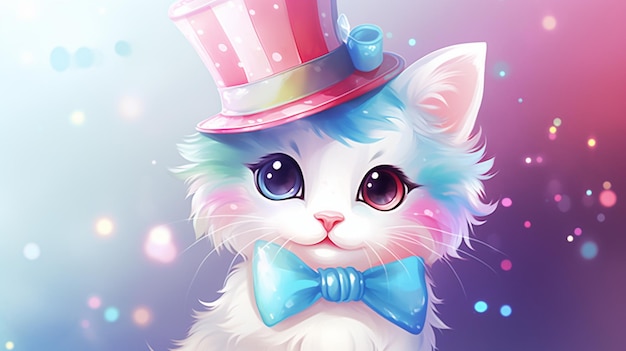 Photo cute clown cat