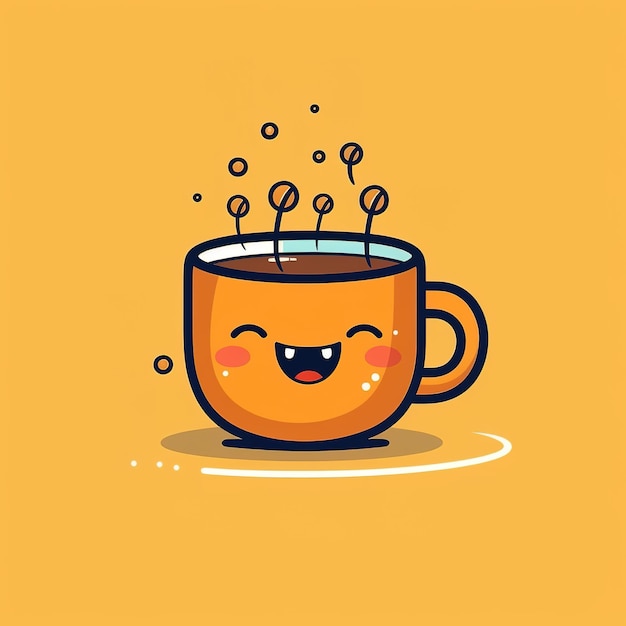 cute coffee cup in a doodle style