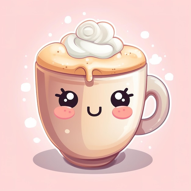 Foto una bella tazza di caffè in stile doodle