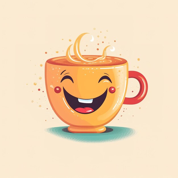 cute coffee cup in a doodle style