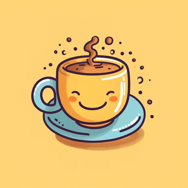 cute coffee cup in a doodle style