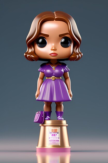 Photo cute collectible female funko pop vinyl figure in modern and stylish clothing