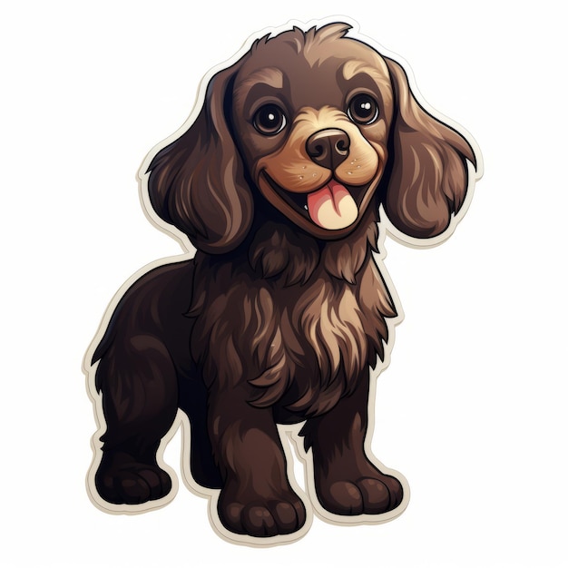 Cute And Colorful Cocker Spaniels Dog Cartoon Illustration