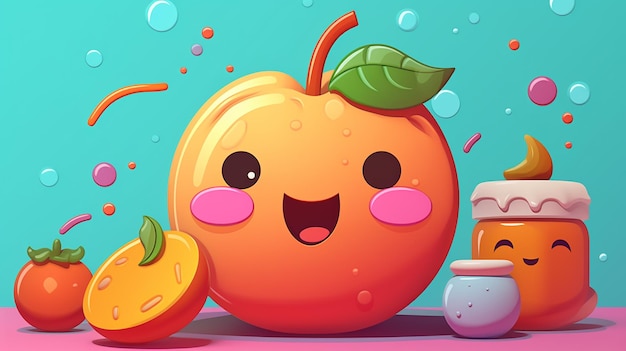 Cute colorful doodle tomato