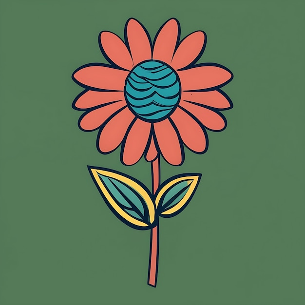 Cute Colorful Flower Vector Design