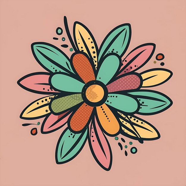 Cute Colorful Flower Vector Design