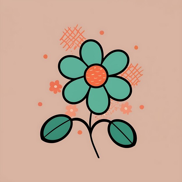 Cute Colorful Flower Vector Design