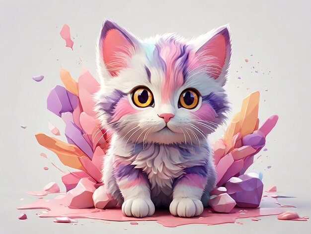 cute colorful kitten