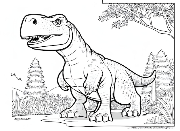 милая книжка для окрашивания с динозавром