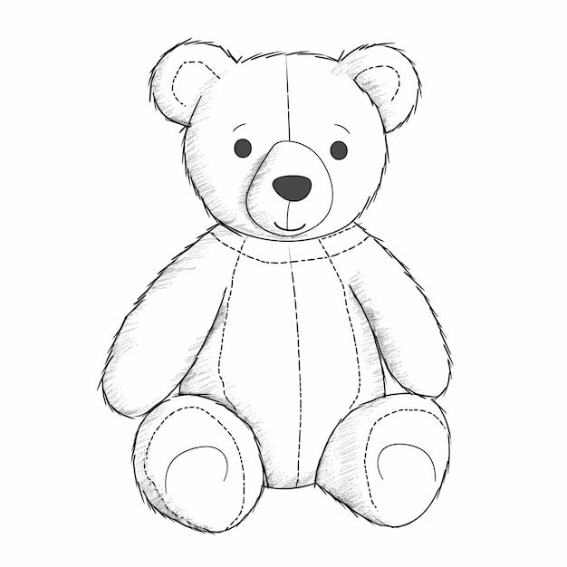Фото Милая раскраска для детей с иллюстрацией контура медведя