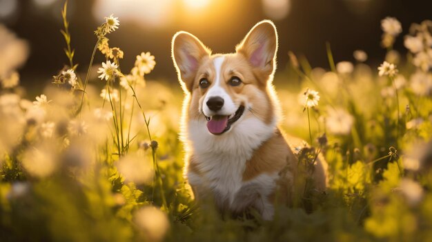 Cute corgi dog puppy