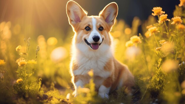 Cute corgi dog puppy