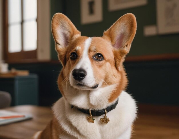 Foto cucciolo di cane corgi insegnante