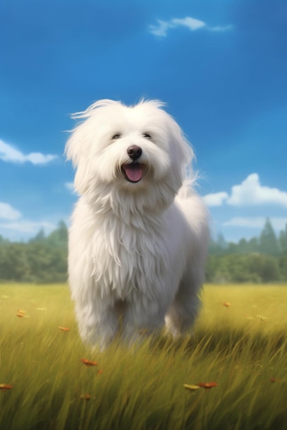 Cute coton de tulear dog Generative AI