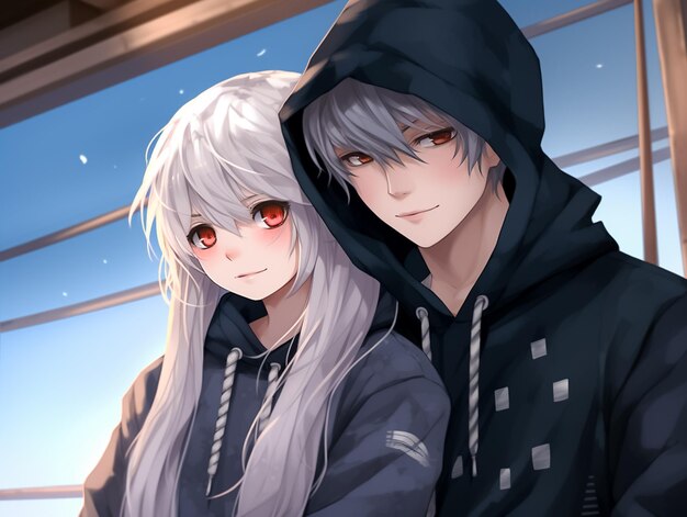 Premium AI Image  Cute couple in love Romantic wallpaper Cartoon style  characters Anime manga style Ai Generated