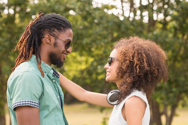 Cute couple in the park 