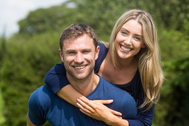 Cute couple smiling at camera