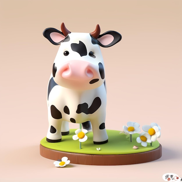 cute cow 3d cartoon