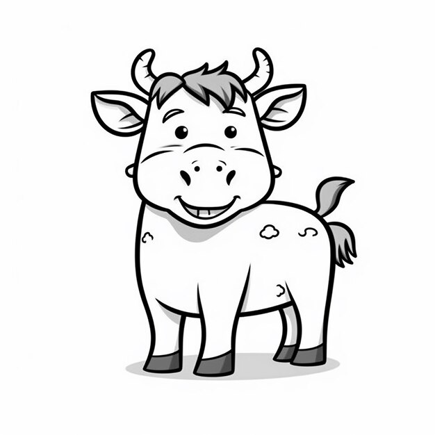 Photo cute cow coloring page