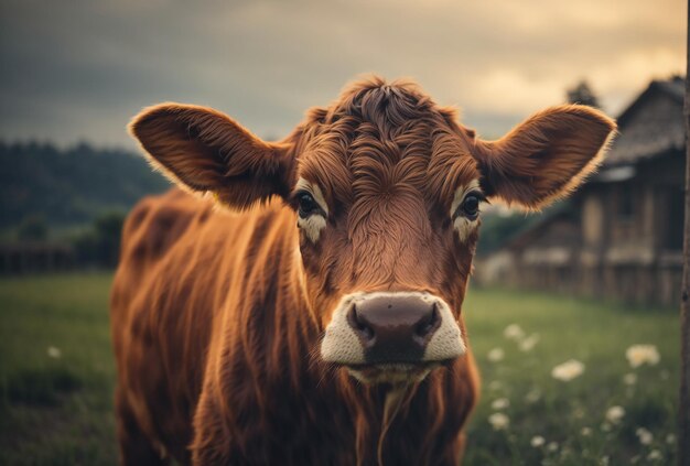 Cute cow outdoors