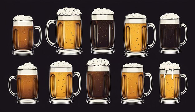 Photo cute and creative beer mug vector art