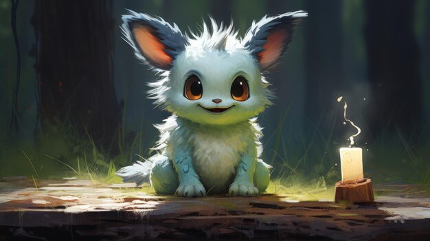 Cute Creature in Forest