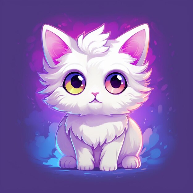 A cute but creepy cat mascot for a streamer