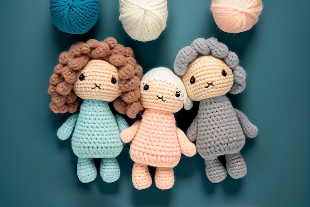 cute crochet doll toy colurful