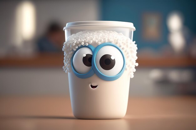 cute cup of milk character