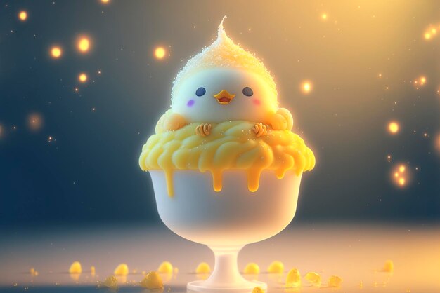 Cute Cupcake Character Generative by AI Technology