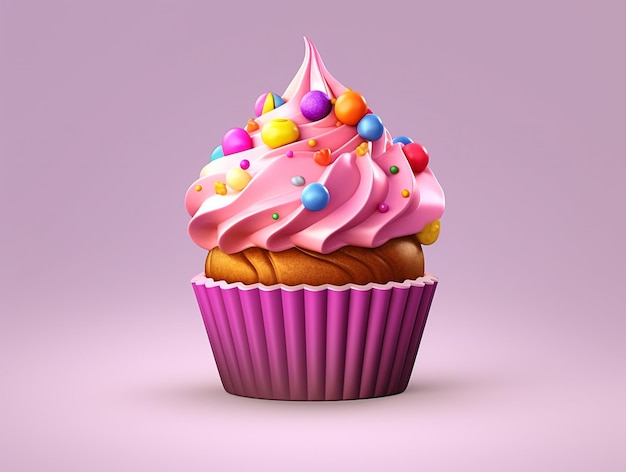 Cute Cupcake in Pastel Color AI Generated