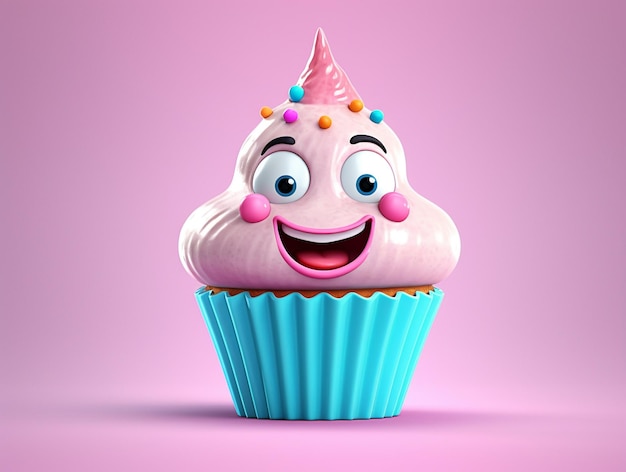 Cute Cupcake in Pastel Color AI Generated