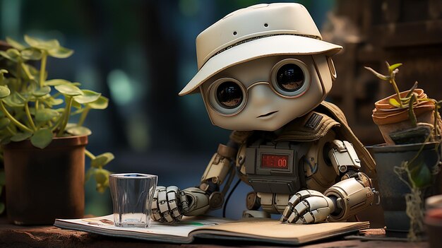 Cute_curious_robot_journalist_on_a_newsreel_taking_p