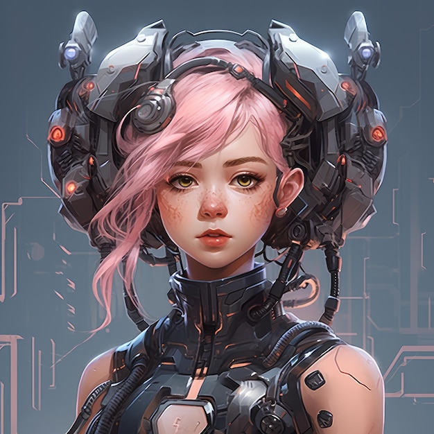 Cute Cyberpunk Mechanical girl