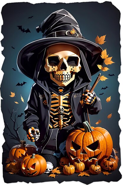 Cute death halloween sweatshirt fall skull skeleton spooky pumpkin funny vector stickers t shirt