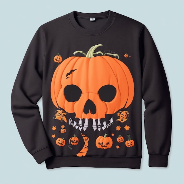 Cute death halloween sweatshirt fall skull skeleton spooky pumpkin funny vetor stickers