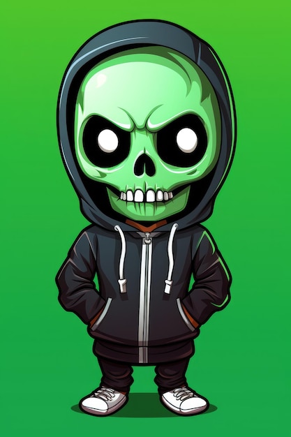 cute death skull skeleton sticker