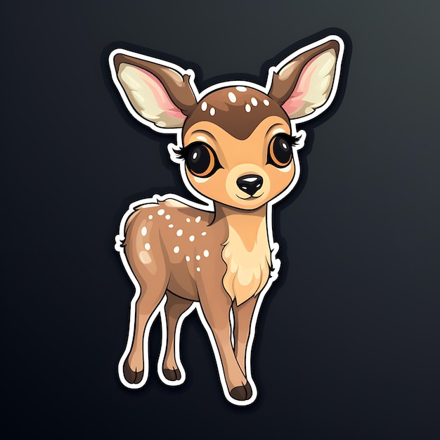 cute deer sticker illustration